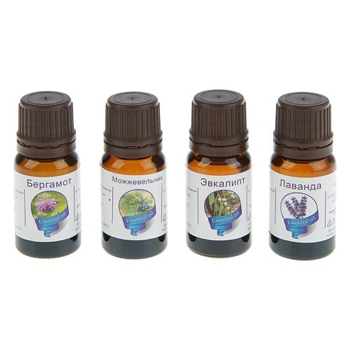 Набор эфирных масел Ваш дом: Лаванда, Можжевельник, Эвкалипт, Бергамот 4 x 10 мл