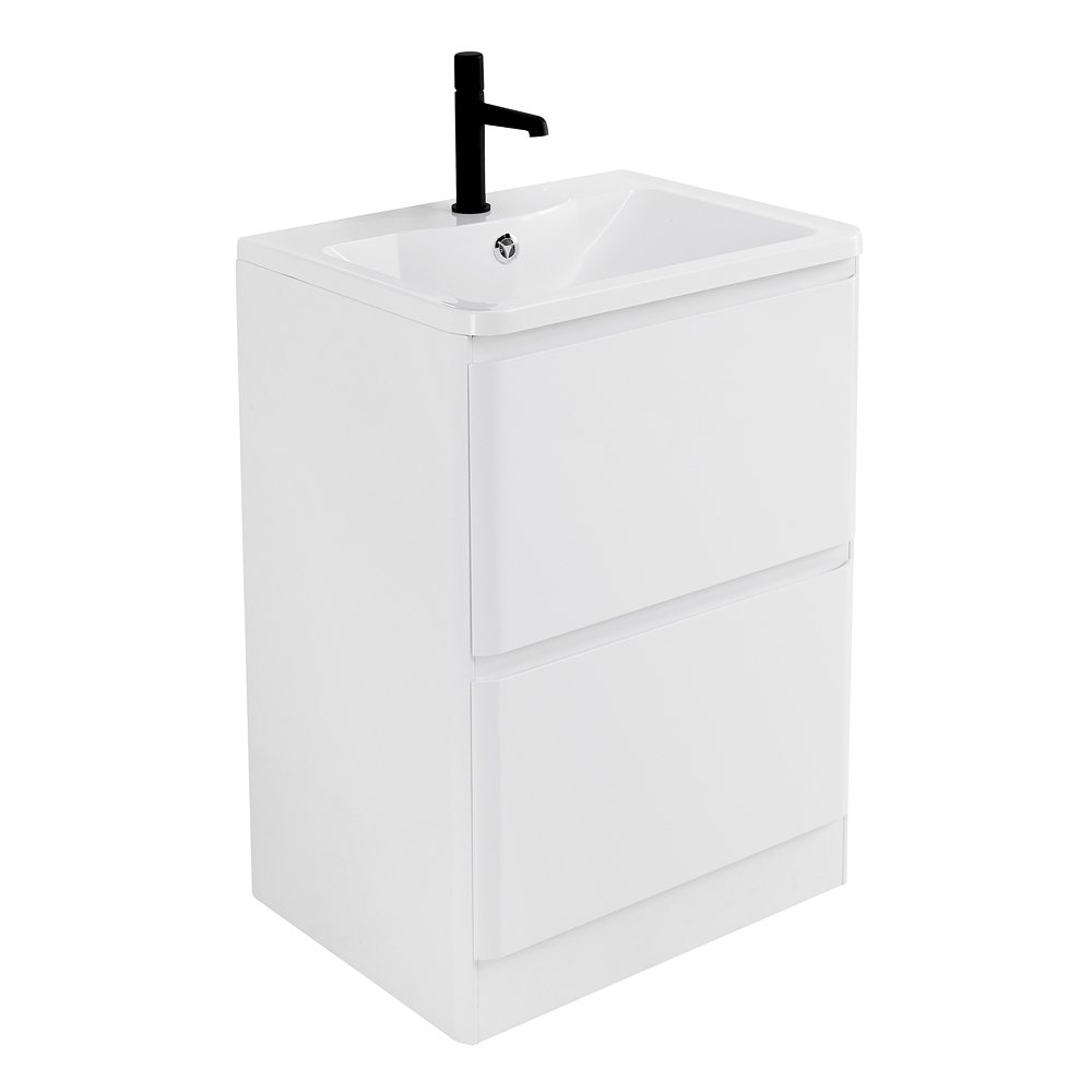 Тумба напольная с раковиной BelBagno ALBANO-700-2C-PIA-BL Bianco Lucido, раковина BB700/455-LV-MR-ALR