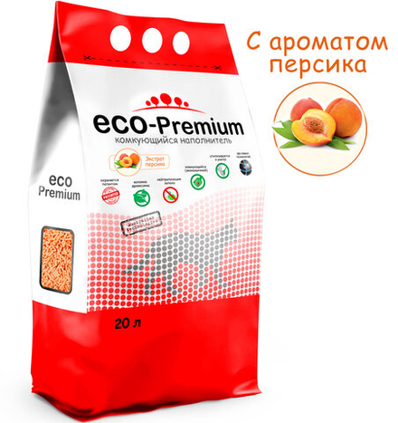 ECO Premium Персик наполнитель древесный персик 7,6 кг 20 л