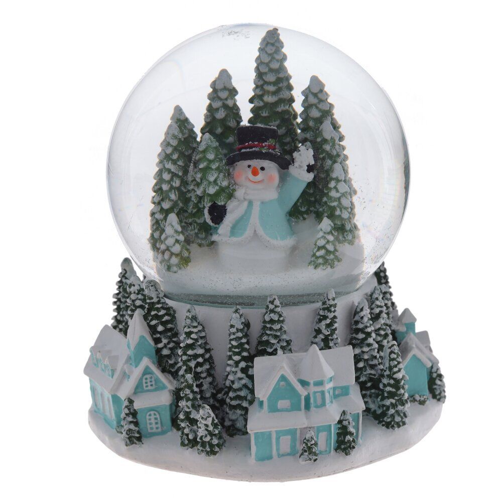 GAEM Фигур декор в стекл шаре "Снеговик/Дом" (подсв, муз, вьюга, AAAх3 н/п), D 10 см, L12 W11,5 H14 см, 2