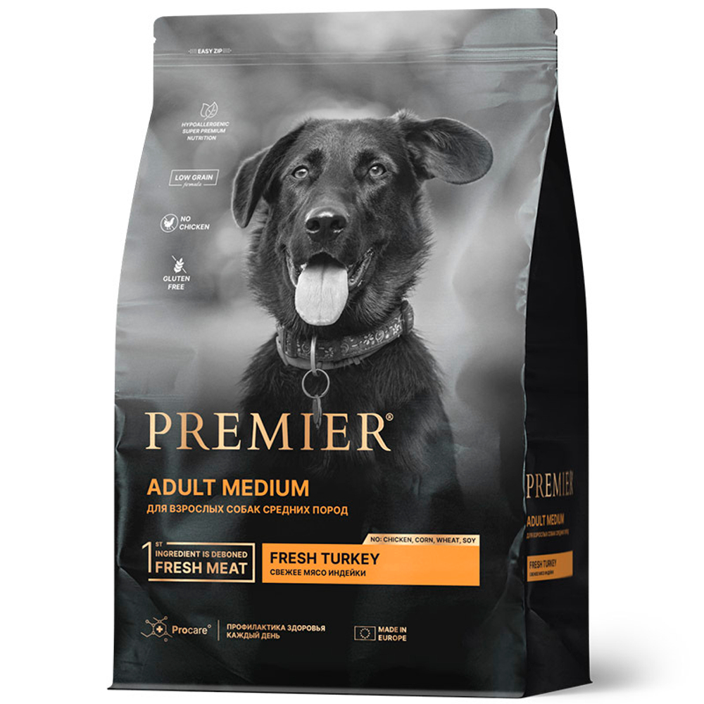 Сухой корм Premier Dog Turkey Adult Medium индейка для собак средних пород 1 кг