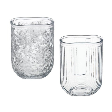 Ваза стеклянная, 13х6х18 см, 2 дизайна