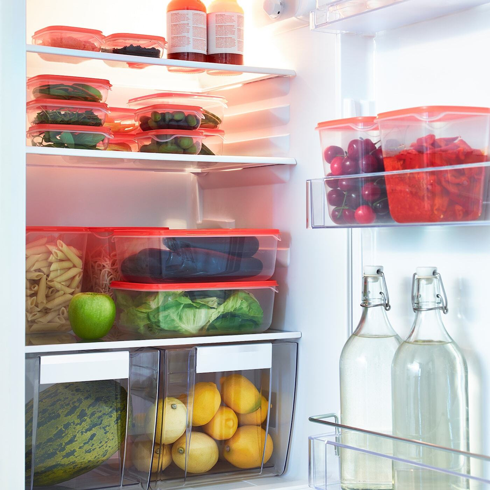 IKEA PRUTA  (ИКЕА ПРУТА)  -  Контейнер для продуктов, 17 штук, прозрачный/оранжевый