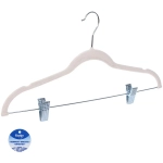 Вешалки-плечики с зажимами «ИДЕЯДОМА», поворотный крючок, цвет белый, 42*22.5см (Лейбл Селфи)●