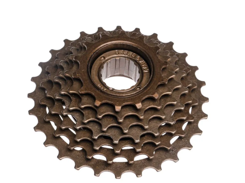 Комплект задних звёздочек 7(24) скорости на резьбе 13/15/17/19/21/24/28T, цвет коричневый