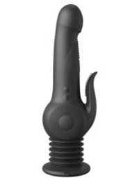 Черный вибратор с функцией фрикций Pogo Thruster - 23,5 см.