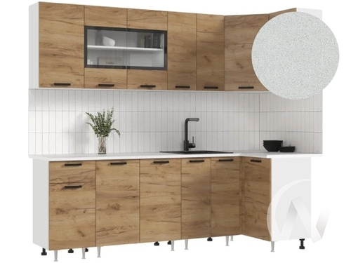 Кухня Рио NEW ЛДСП 2;4х1;0м (белый/дуб крафт/антарес)