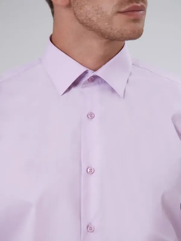 Рубашка приталенная SLIM FIT с коротким рукавом, сиреневая