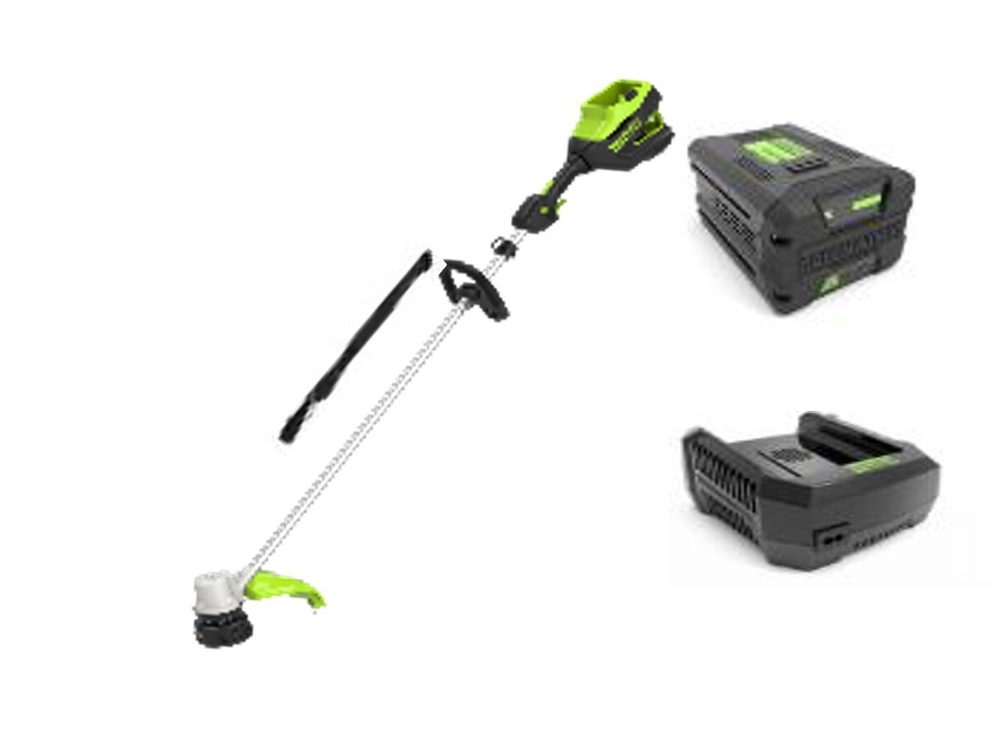 Триммер аккумуляторный Greenworks Арт. 2110607UB, 82V, 40 см,  бесщеточный,   с 1хАКБ 5 Ач и ЗУ