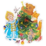 Украшение новогоднее «Снегурочка и зверята» арт.42205/20 11.5*11.5*3