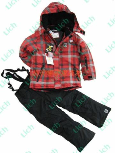 Комплект зимний спортивный: куртка в клетку и полукомбинезон