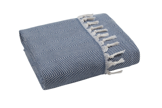 Плед-покрывало из хлопка "Venera", Ёлочка, цвет Синий