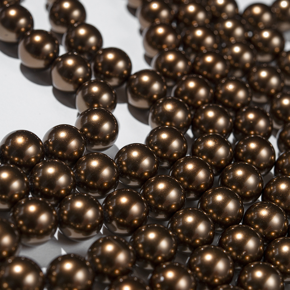 Хрустальный жемчуг, оттенок "Bronze", шар 12мм, улучшенное покрытие