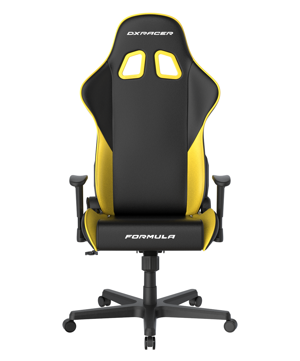 Кресло игровое DXRacer Formula OH/FD23/NY, Экокожа, Черный/Жёлтый