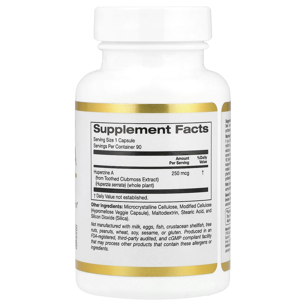 California Gold Nutrition, гуперзин А, 250 мкг, 90 растительных капсул