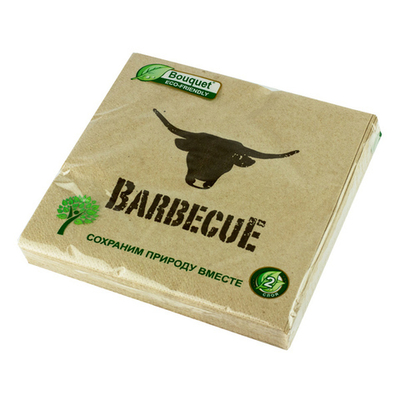 Салфетки бумажные Bouquet ЕСО КРАФТ 33х33 Barbecue, 2 слоя 25 л