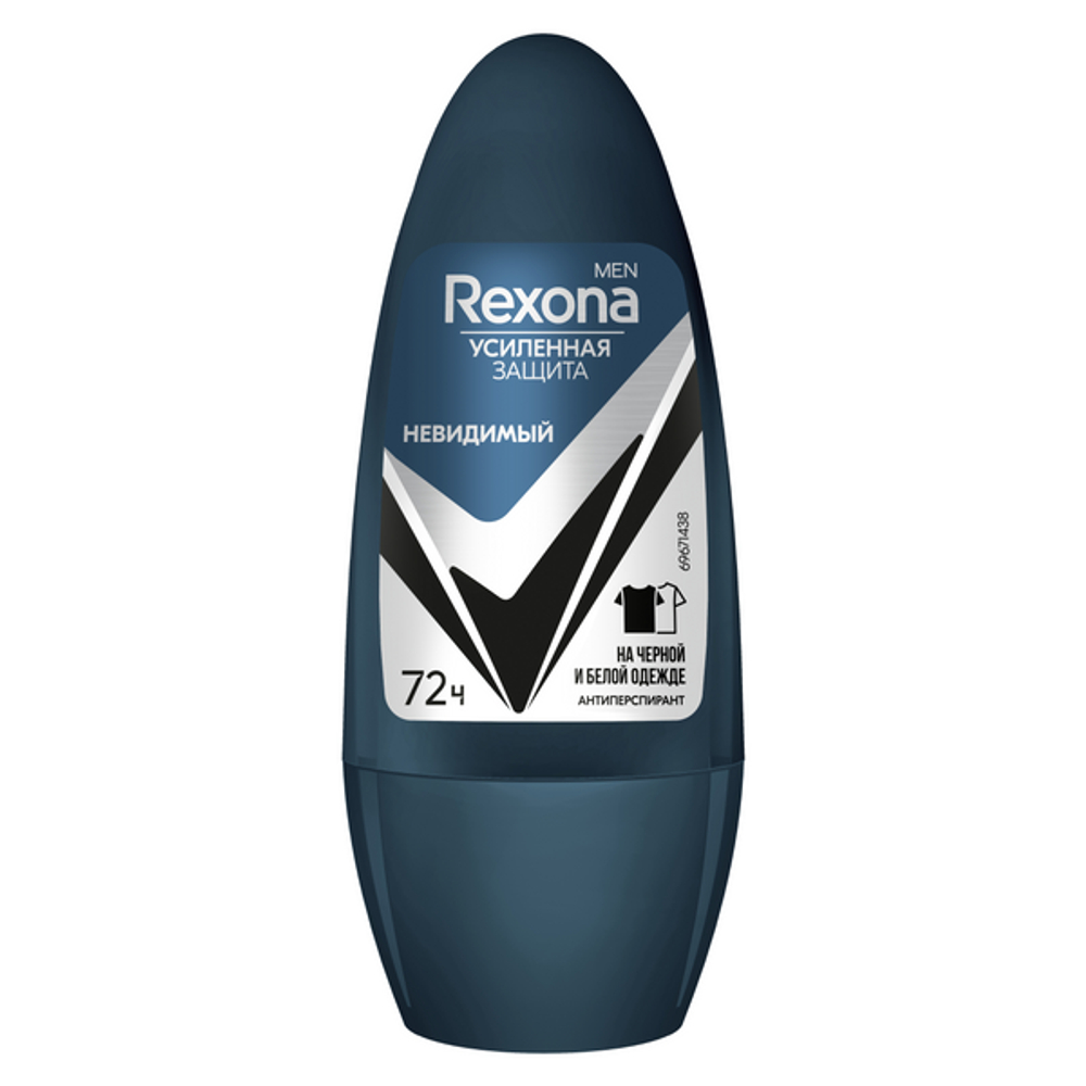 Rexona део-ролик - пластик МУЖ Невидимый на черном и белом 50 мл. *6*24*