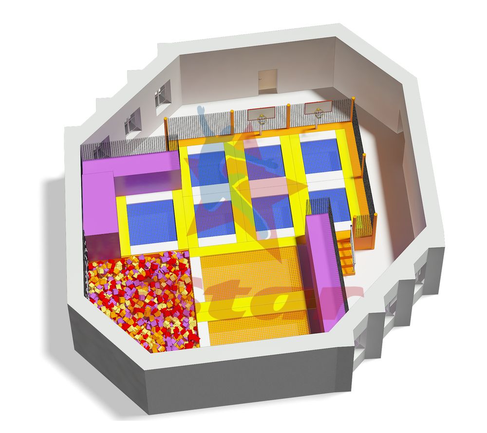 Батутная арена - проект парка с оборудованием - купить по цене производителя - "ЗВЕЗДА"