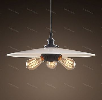 replica  20TH C. FACTORY FILAMENT MILK GLASS TRIPLE Restoration Hardware