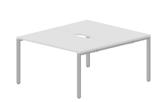 Составной стол Strike на 2 рабочих места 1380х1566х750мм (2 эргономичных выреза)