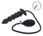 Черная анальная елочка с функцие расширения Beaded Inflatable Silicone Anal Plug (Цвет: черный)