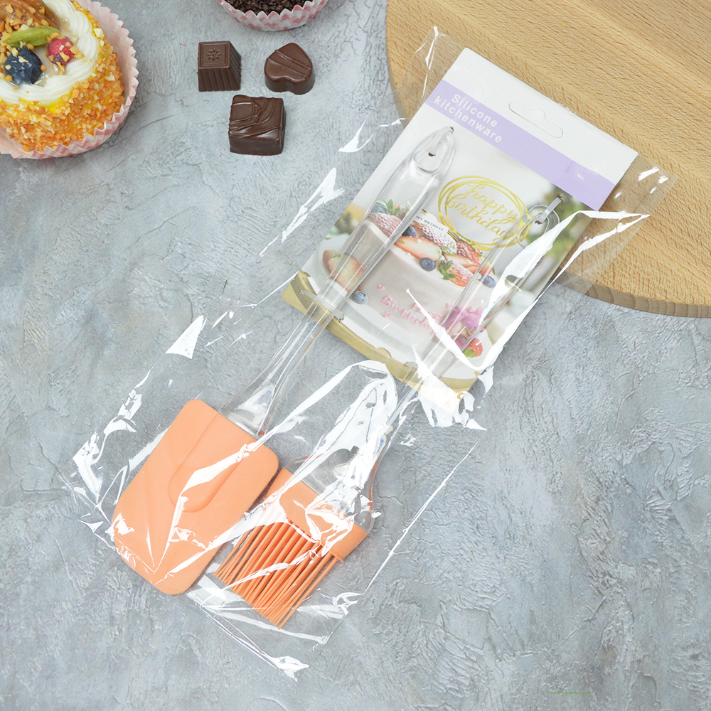 Набор кухонных принадлежностей силиконовый: лопатка+кисточка, 23*5см