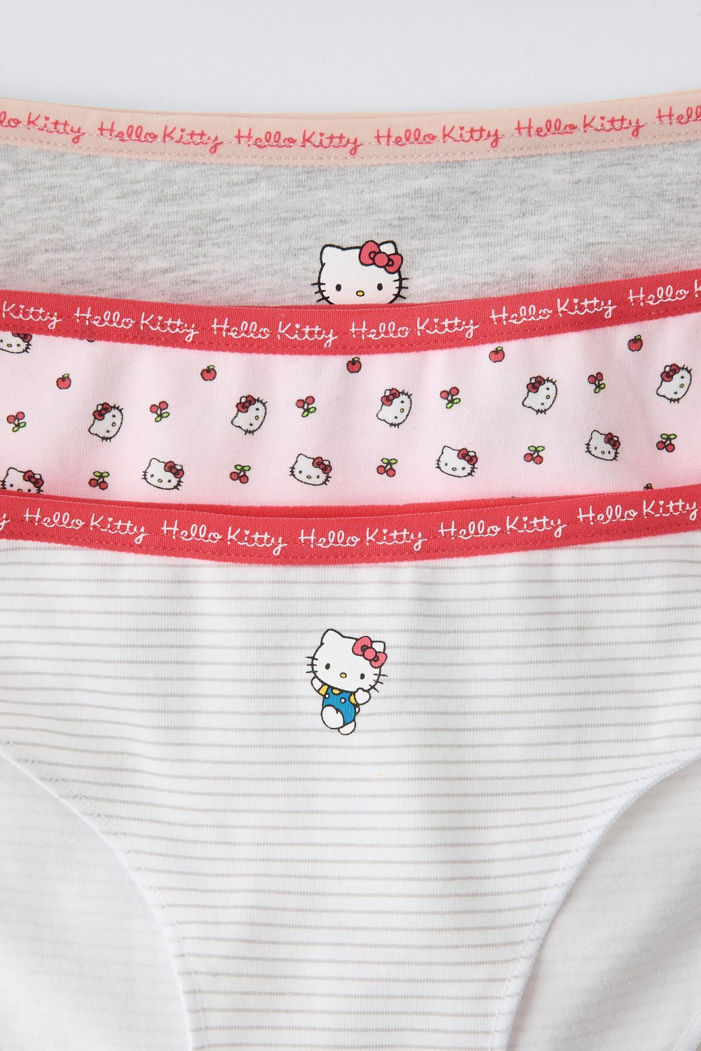 ZARA НАБОР ИЗ ТРЕХ ТРУСОВ С ПРИНТОМ HELLO KITTY ©, КРАСНЫЙ