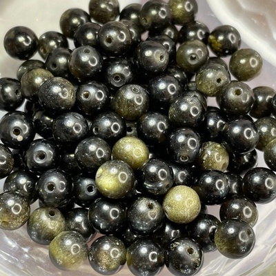 56754  Обсидиан золотистый Бусина 6.5мм