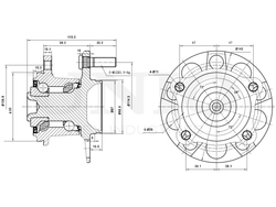 Ступица задняя (с ABS) UNIO HUB-20136
