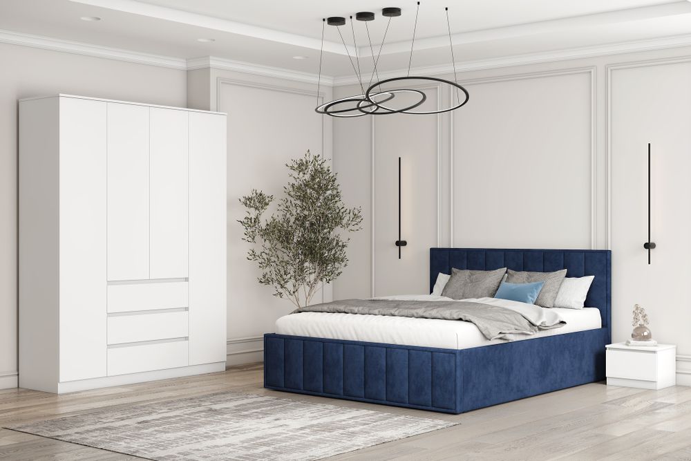 Кровать Лана (М) 1,6 Синий Софт