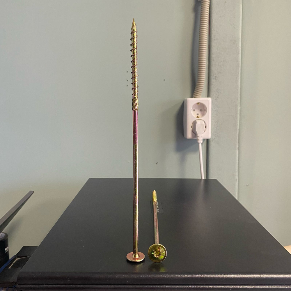 Саморез конструкционный с прессшайбой желтый цинк 8х260