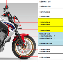 64410-MJE-D60ZA. SHROUD SET A, L. (WL) *TYPE1*