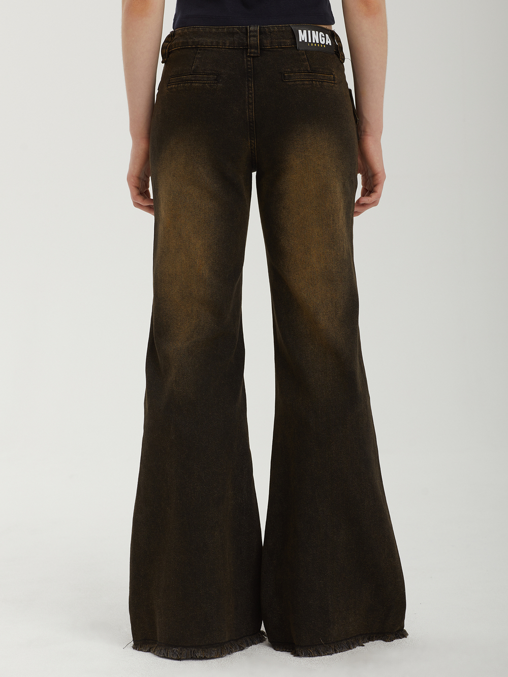 Женские Джинсы Brown Overdye Belted Flare