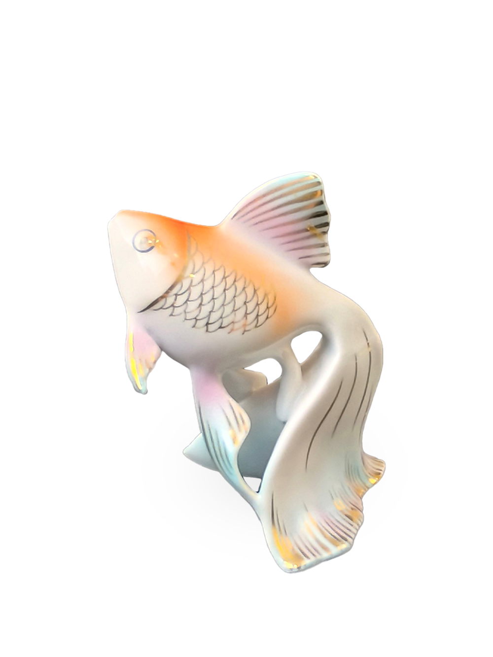 Фарфоровая статуэтка (миниатюра) "Золотая рыбка" Hollóháza