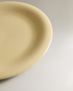 Zara Home тарелка из каменной керамики, цвет кремовый, 28 см