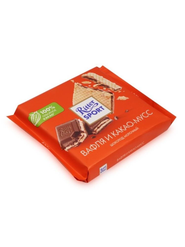 Шоколад молочный Ritter Sport Вафля и какао-мусс 100 г