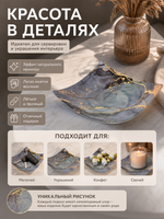 Поднос пластиковый «Мрамор» 21,5*21,5см серый