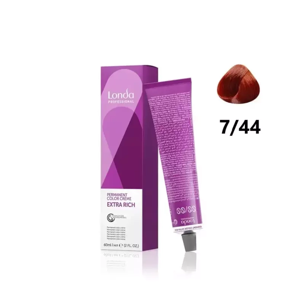 Londa Color стойкая крем-краска, 7/44 блонд интенсивно-медный, 60мл
