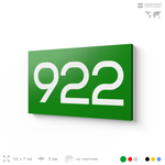 Номер на дверь 922, табличка на дверь для офиса, квартиры, кабинета, аудитории, склада, зеленая 120х70 мм, Айдентика Технолоджи