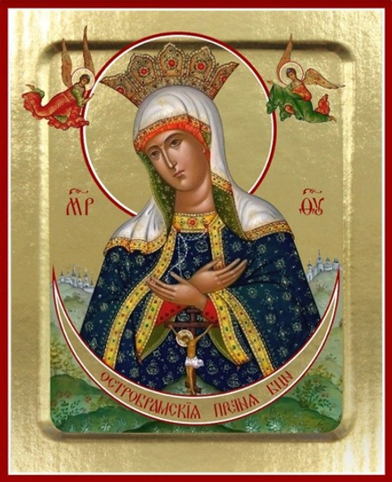 Икона Пресвятой Богородицы, Остробрамская на дереве: 125 х 160 (Синопсисъ)