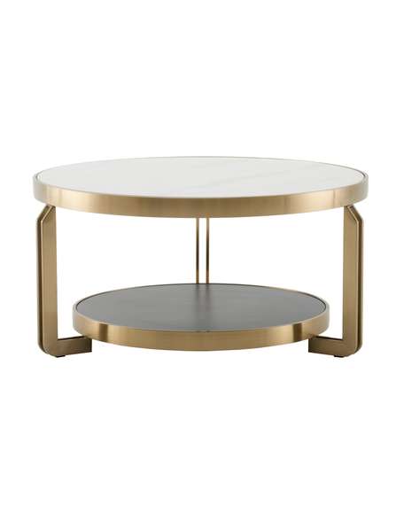 Журнальный столик Калисто 90*90 см светлая и темная керамика