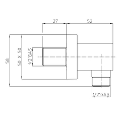 Bossini шланговое подсоединение 1/2 для душа, цвет черный матовый