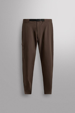 ZARA БРЮКИ КАРГО ДЛЯ ТРЕККИНГА ИЗ ВЫСОКОТЕХНОЛОГИЧНОЙ ТКАНИ, КОРИЧНЕВЫЙ