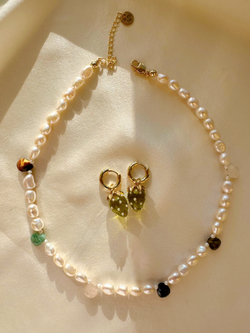 Серьги Клубнички мини оливковые