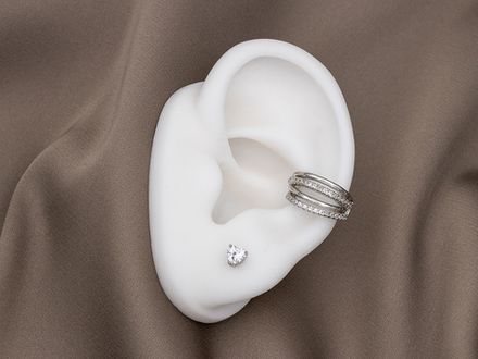 Кафф "Параллели" 8мм, со стразами