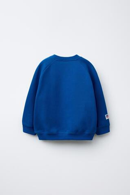 ZARA ТОЛСТОВКА С НАДПИСЬЮ, ЯРКО-СИНИЙ