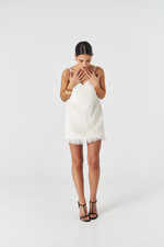 Платье мини из бахромы