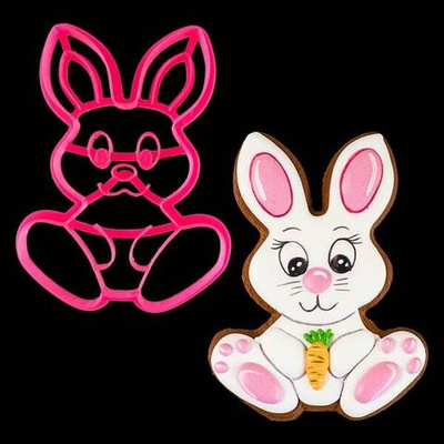 Вырубка для пряника, печенья, мастики с оттиском "Зайчик"