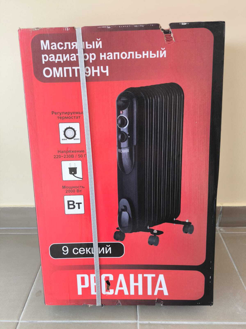 Радиатор напольный масляный "РЕСАНТА" ОМПТ-9Н