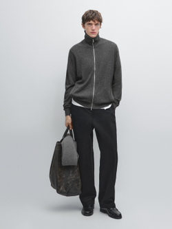 Massimo Dutti Кардиган на молнии, серый